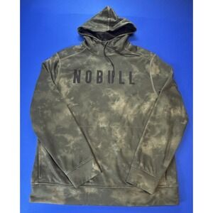 NOBULL Olive Green Tie-Dye Pullover Hoodie